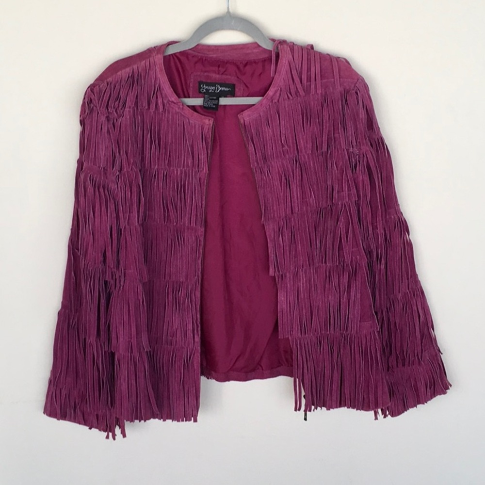 Raspberry Fringe Jacket - Picture 1 of 4